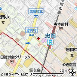 池田泉州銀行忠岡支店周辺の地図