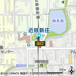 近鉄新庄駅周辺の地図