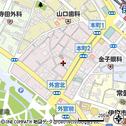 三重県伊勢市本町周辺の地図