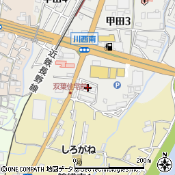 富田林市営甲田住宅周辺の地図