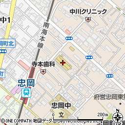 池田泉州銀行ライフ忠岡店 ＡＴＭ周辺の地図