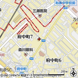 ローソン和泉府中町店周辺の地図