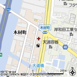 ファミリーマート小浦岸和田木材町店周辺の地図