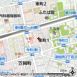 広島県福山市東町1丁目周辺の地図