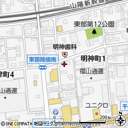 舞ダンスアカデミー　明神町スタジオ周辺の地図