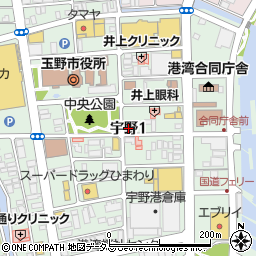 岡山ヤクルト販売株式会社　宇野センター周辺の地図