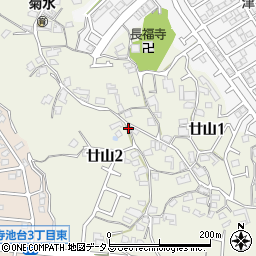大阪府富田林市廿山周辺の地図