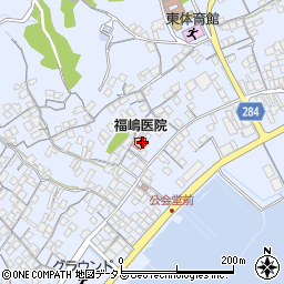 寄島地区中間育成施設周辺の地図