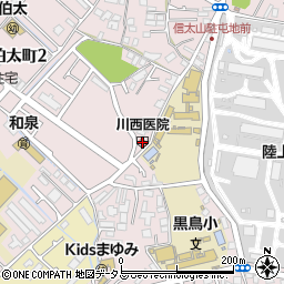 川西医院周辺の地図