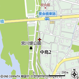 三重県伊勢市中島周辺の地図