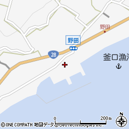 仮屋漁協釜口支所周辺の地図