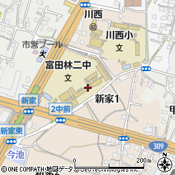 富田林市立第二中学校周辺の地図