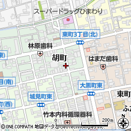広島県福山市胡町周辺の地図