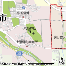 奈良県橿原市上飛騨町周辺の地図