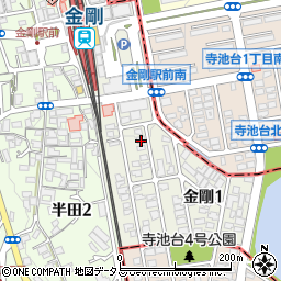 金剛駅東中央自転車駐車場周辺の地図