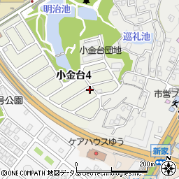 大阪府富田林市小金台4丁目7-12周辺の地図