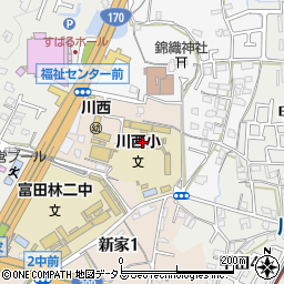 富田林市立川西小学校周辺の地図