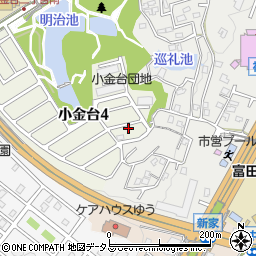 大阪府富田林市小金台4丁目5-4周辺の地図