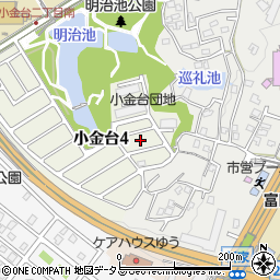 大阪府富田林市小金台4丁目4周辺の地図