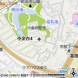大阪府富田林市小金台4丁目4-12周辺の地図