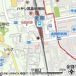 ファミリーマート大阪金剛駅前店周辺の地図