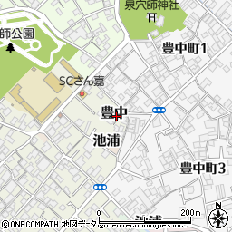 大阪府泉大津市豊中周辺の地図