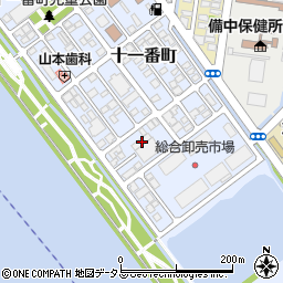 岡山県笠岡市十一番町11周辺の地図