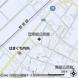 豆塚組公民館周辺の地図