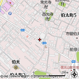 和泉伯太郵便局北周辺の地図