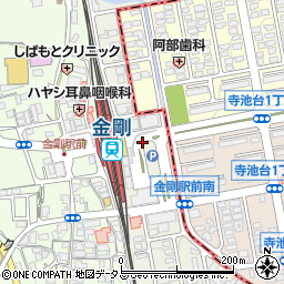 金剛駅前周辺の地図