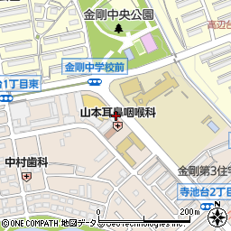富田林警察署金剛交番周辺の地図