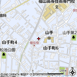 福山山手郵便局周辺の地図
