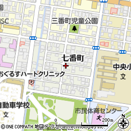 岡山県笠岡市七番町周辺の地図