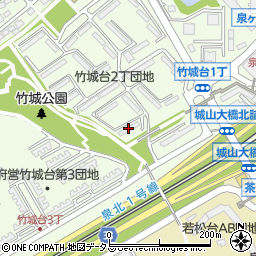 ＵＲ都市機構泉北竹城台２丁団地１－２棟周辺の地図