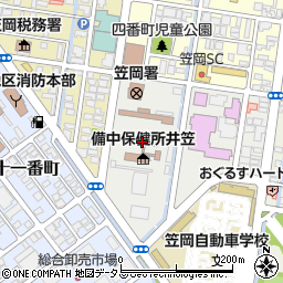 備中県民局井笠周辺の地図