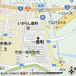 岡山県笠岡市一番町周辺の地図