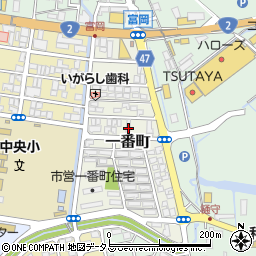 岡山県笠岡市一番町周辺の地図