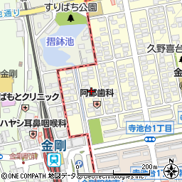 大阪府富田林市久野喜台2丁目18周辺の地図