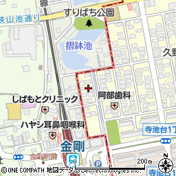 大阪府富田林市久野喜台2丁目19周辺の地図