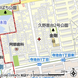 大阪府富田林市久野喜台2丁目10周辺の地図