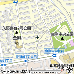 ＵＲ都市機構金剛団地１２１号棟周辺の地図