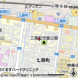 岡山県笠岡市三番町周辺の地図