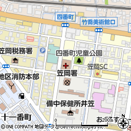 笠岡郵便局周辺の地図