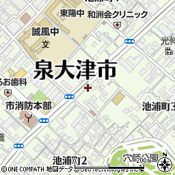 大阪府泉大津市池浦町周辺の地図