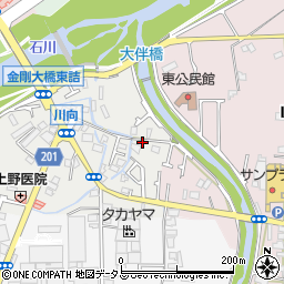 大阪府富田林市川向町周辺の地図