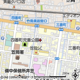 岡山県笠岡市四番町周辺の地図