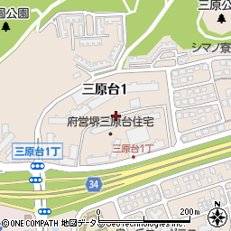 〒590-0111 大阪府堺市南区三原台の地図