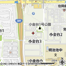 大阪府富田林市小金台3丁目周辺の地図