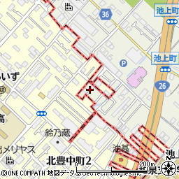 豊中1号公園周辺の地図