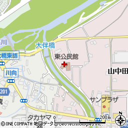 富田林市立　東公民館周辺の地図